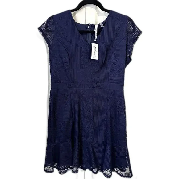 NY Colletion Navy Blue Dress Size PL Petite Large NWT - Picture 1 of 3